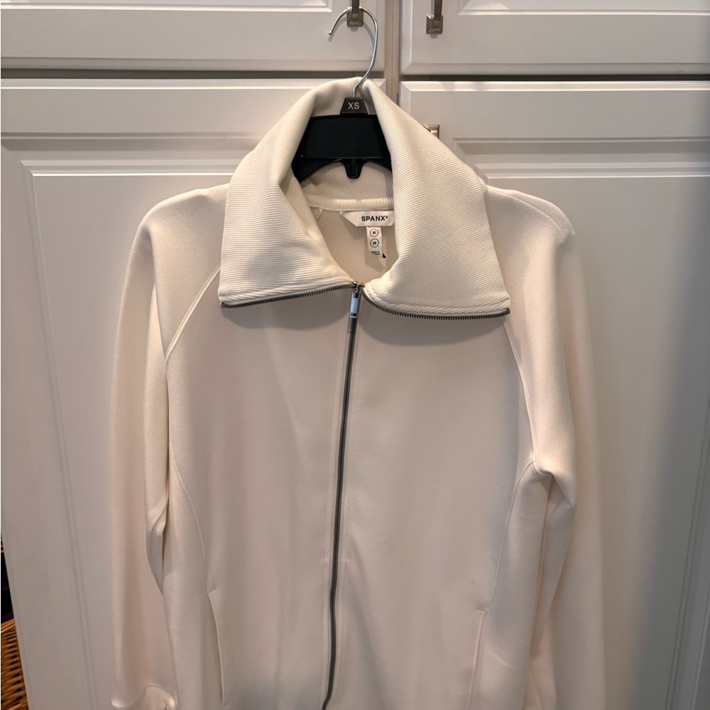 SPANX Cream Ribbed Zip-Up Jacket - Picture 5 of 7